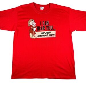 VINTAGE 2000s Disney Grumpy Shirt Men's XL Red Y2K Graphic Cartoon Snow White